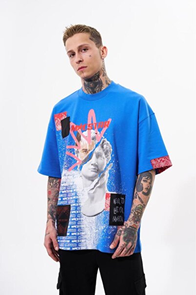 Machinist Ανδρικό μπλουζάκι με στάμπα Macstar Statue σε ανοιχτό μπλε χρώμα