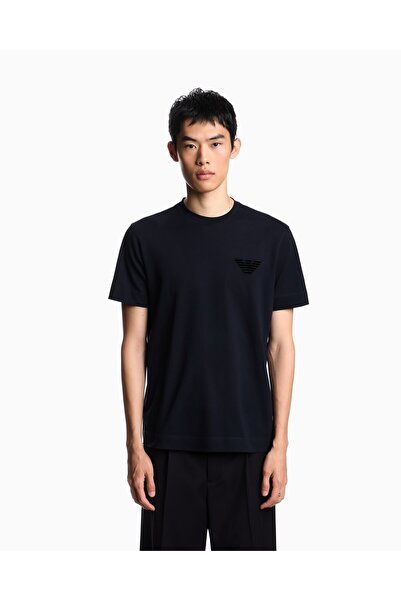 Emporio Armani Men's Delicate Processed Logo Short Sleeve Crew Neck Cotton Na...