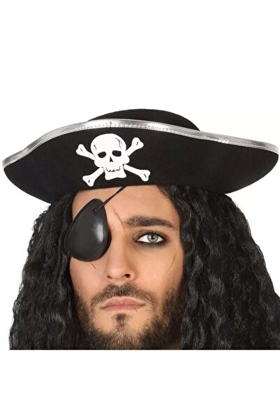 partidolu Μαύρο Καπέλο Πάρτι Πειρατών για Ενήλικες, Ασημένιο με Λωρίδες, για ...