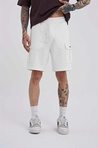 Machinist Ανδρικό σορτς Basic Relaxed με τσέπες Cargo σε χρώμα Εκρού