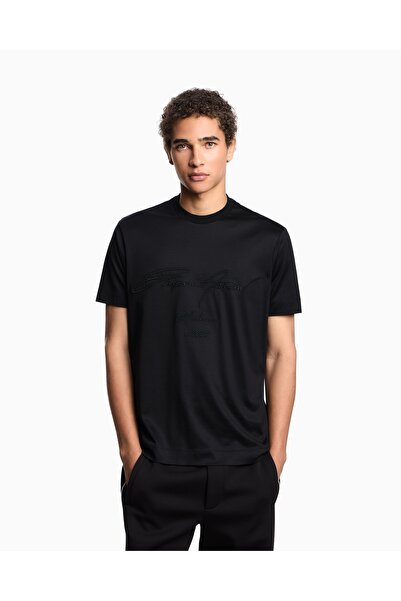 Emporio Armani Erkek Regular Fit Yuvarlak Yakalı Logo İşlemeli Pamuklu Kısa K...