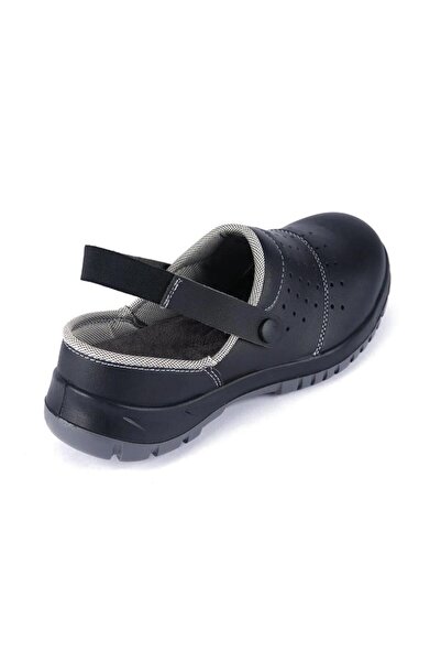 Mekap Pro Slipper 210-03 S1 SRC Siyah Mikrofiber Deri Çelik Burun Sabo İş Terlik Sandalet