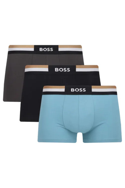 BOSS Erkek Dokuma Kumaş Normal Bel Kısa Paça Düz Model Çok Renkli Boxer