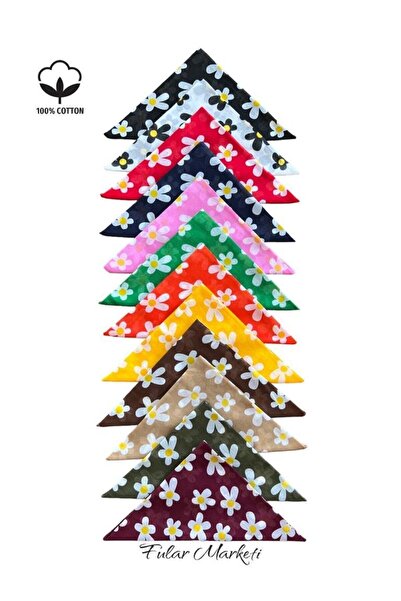 Fular Marketi 100% βαμβάκι 12 τεμάχια μπαντάνα με σχέδιο μαργαρίτας