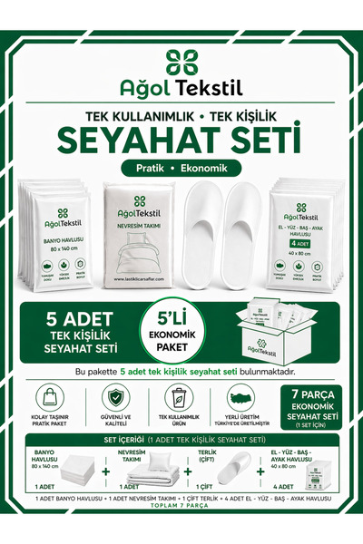 ağol tekstil 5-Piece Economical Single Travel Set – Duvet Cover and Towel |  ...