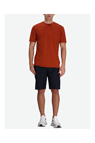 BOSS Erkek regular fit Kısa Kollu Düz Bisiklet Yaka Koyu Kırmızı T-Shirt