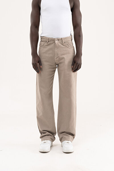 Machinist Erkek Soft Surfaced Baggy Relaxed Jean Pantolon Gri