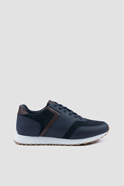 PAUL&SHARK Erkek Deri ve Süet Lacivert Sneaker
