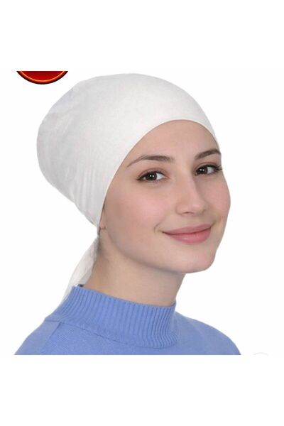 BEYAZ DÜŞ Μπόνε Hijab χωρίς ραφές διπλής στρώσης κρέμας