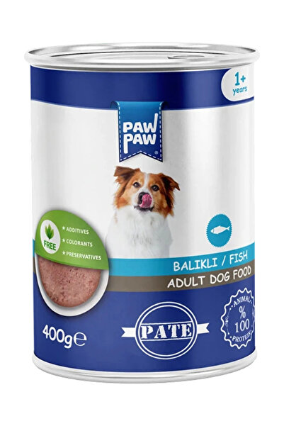 PawPaw Мокра храна за възрастни кучета, с рибена паста, 400 г, натурални прот...