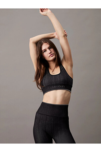 Calvin Klein Kadın Beli Lastikli Marka Logolu Slim Fit Siyah Spor Atlet