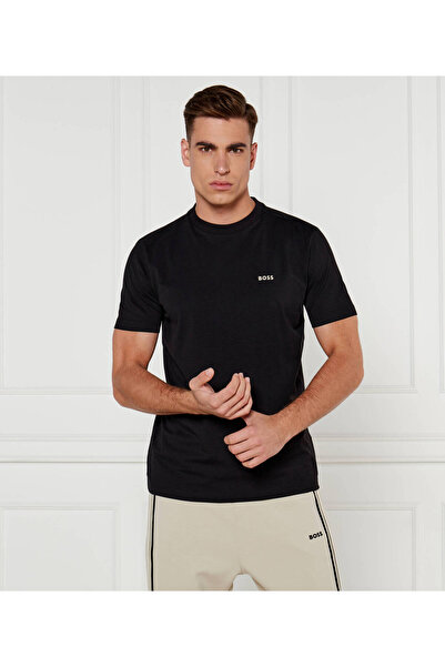 BOSS Erkek regular fit Kısa Kollu Düz Bisiklet Yaka Siyah3 T-Shirt