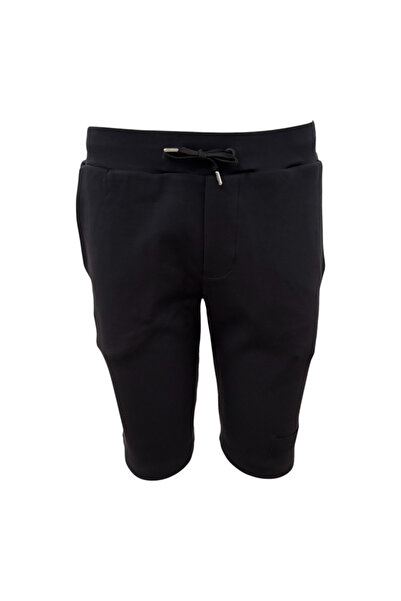 PAUL&SHARK Men's Regular Fit Cotton Black Shorts with Elastic Waist and Logo