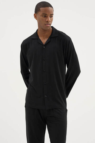 KLY New Season Modal/Cotton Men's Buttoned Pajama Set
