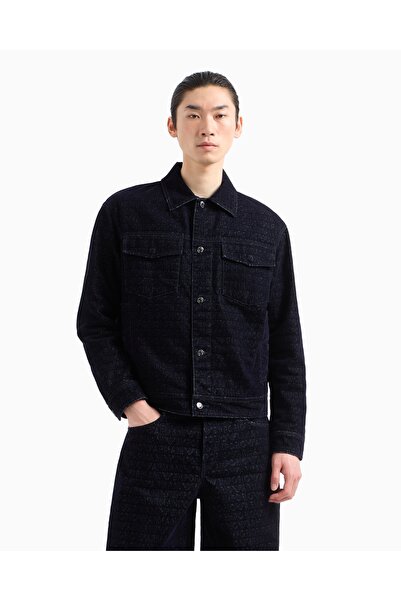 Emporio Armani Erkek Regular Fit Çentik Yaka Logo Detaylı Çıtçıtlı Cepli Laci...