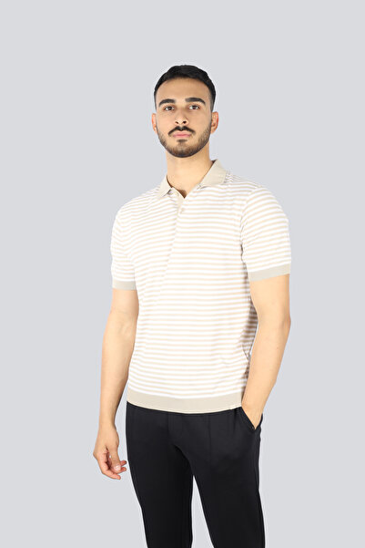 PAUL&SHARK Erkek Regular Fit Yatay Çizgili %100 Pamuklu Kısa Kollu Beyaz Polo...