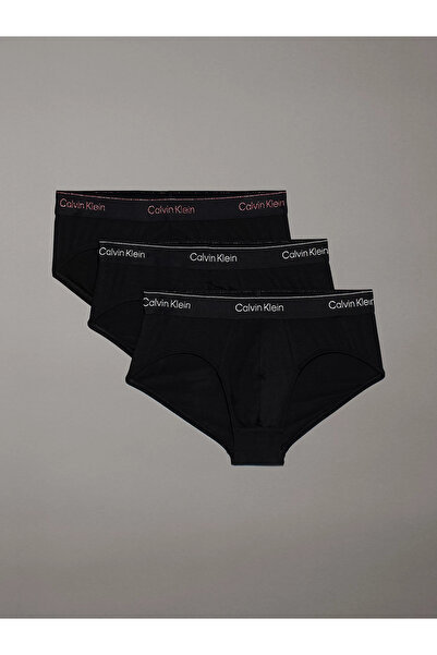 Calvin Klein Erkek 3'lü Şerit Bantlı Renkli Siyah Külot