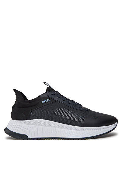 BOSS Erkek Rahat Dolgu Tabanlı Nefes Alabilen Üst Yüzeyli Lacivert Sneaker