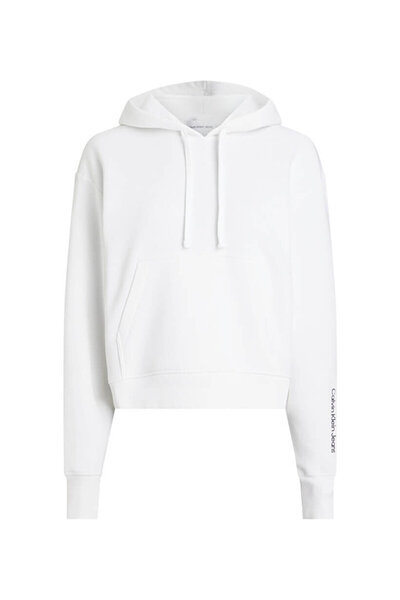 Calvin Klein Kadın Marka Logolu Pamuklu Normal Kalıp Günlük Beyaz Sweatshirt
