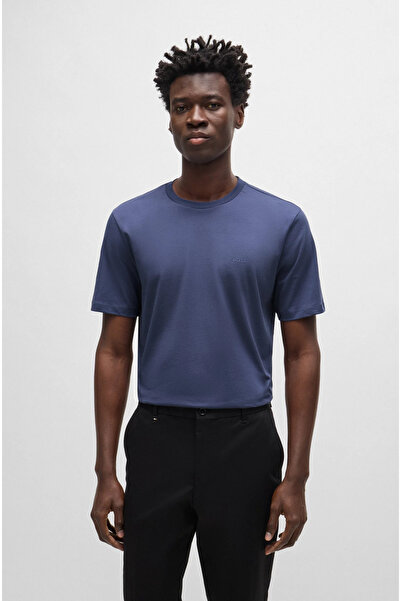 BOSS Erkek regular fit Kısa Kollu Düz Bisiklet Yaka Lacivert2 T-Shirt