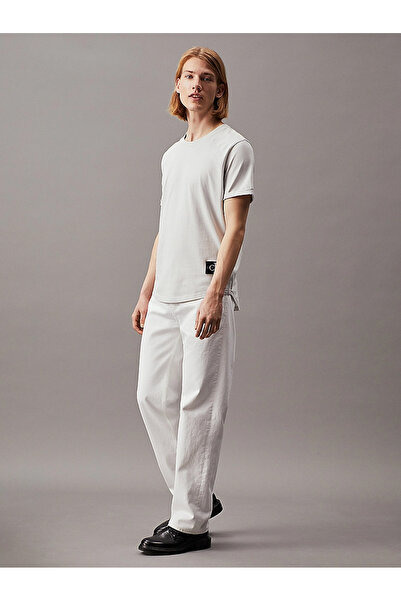 Calvin Klein Erkek Pamuklu Kısa Kollu Yuvarlak Yaka Gri T-Shirt