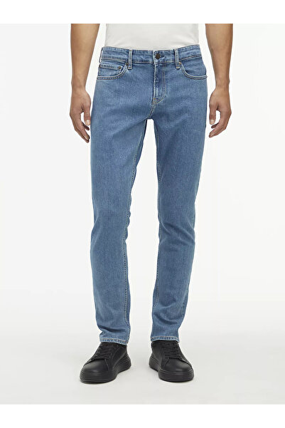Calvin Klein Erkek Denim Kumaş Normal Bel Düz Model Lacivert Jeans