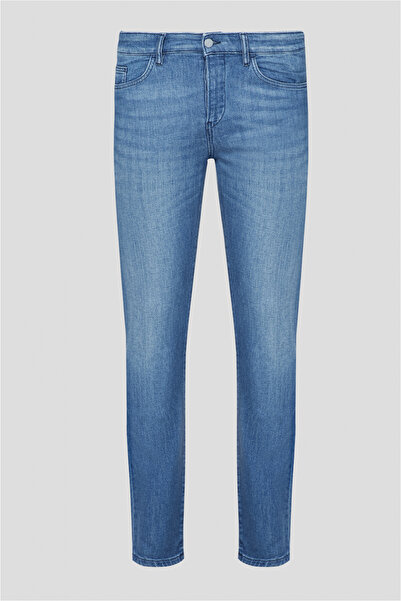 BOSS Erkek Denim Normal Belli Düz Model Günlük Kullanım Lacivert Jeans