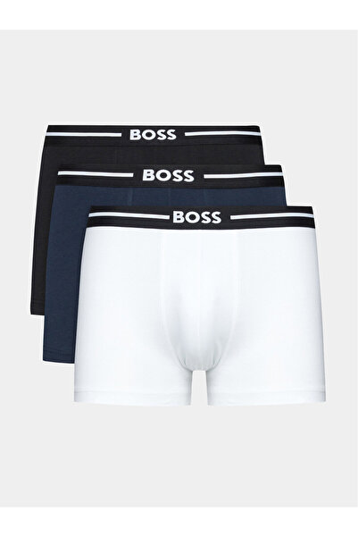 BOSS Erkek Desenli Marka Logolu Beli Lastikli Çok Renkli Boxer