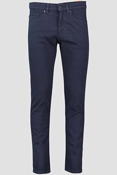 BOSS Erkek Marka Logolu Pamuklu Normal Kalıp Günlük Lacivert Jeans