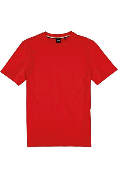 BOSS Erkek regular fit Kısa Kollu Düz Bisiklet Yaka Kırmızı1 T-Shirt
