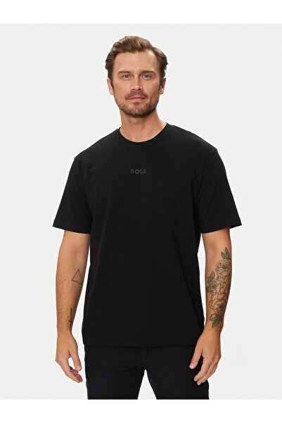 BOSS % 100 Pamuklu Oversize Fit T Shirt Erkek T SHİRT 50519368 001