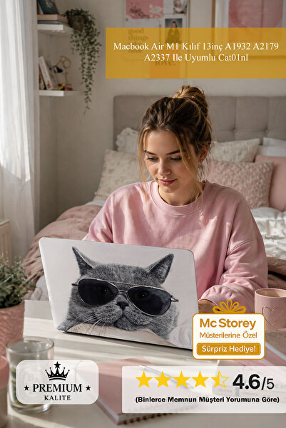 Mcstorey Macbook Air M1 Kılıf 13inç A1932 A2179 A2337 Ile Uyumlu Cat01nl