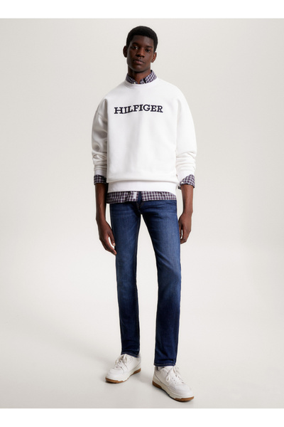 Tommy Hilfiger Men's Denim Regular Waist Straight Model Daily Use Blue Jeans