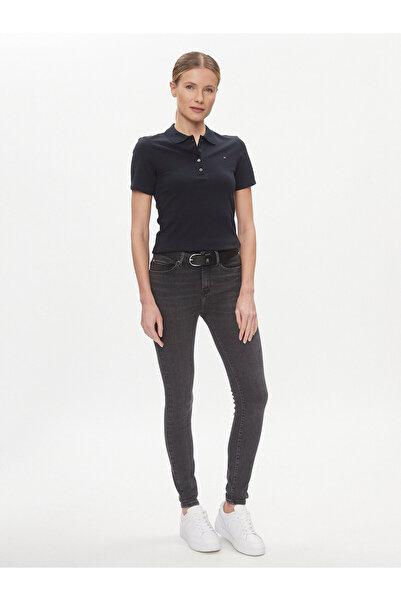 Tommy Hilfiger Kadın Skinny Fit Normal Belli Pamuklu Siyah Jeans