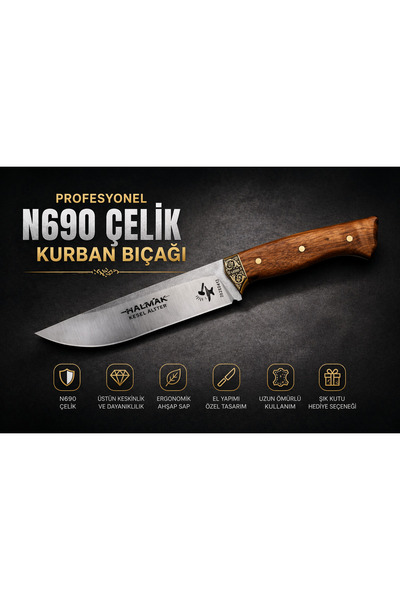 halmak N690 Çelik Kurban Kesim Bıçağı