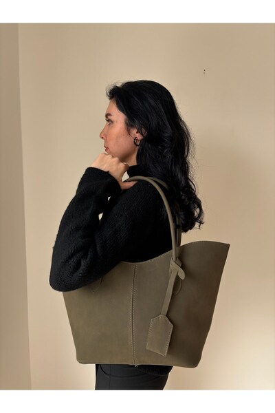 lalettobags Geantă de umăr Begonia Model din piele intoarsa pentru femei, cu ...