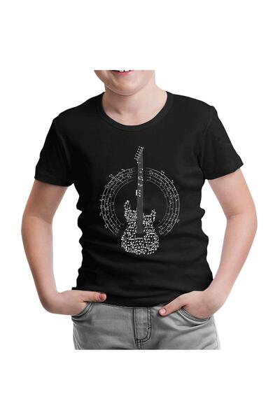 Lord T-Shirt تيشيرت جيتار آند ذا نوتز أسود للأطفال