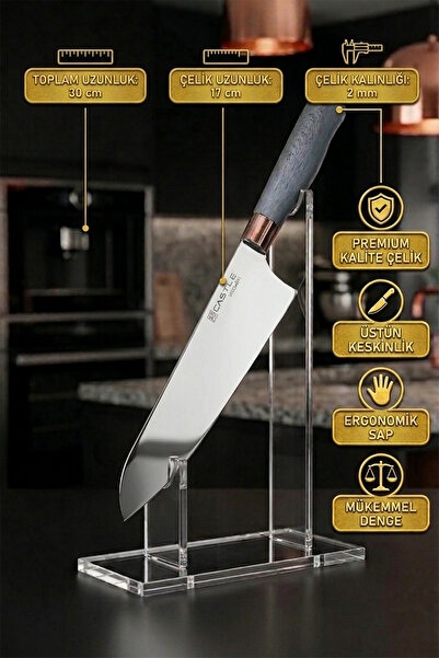 Castle Silver Gray Serisi 5 Li Mutfak Bıçağı Et Ekmek Sebze Mutfak Şef Bıçak Seti ( Mft-568)