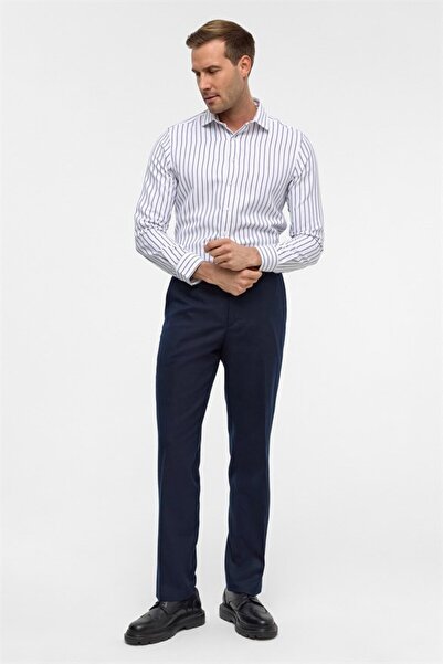 SÜVARİ Lacivert Regular Düz Casual Pantolon