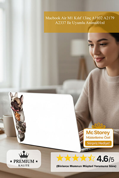 Mcstorey Macbook Air M1 Kılıf 13inç A1932 A2179 A2337 Ile Uyumlu Animal01nl