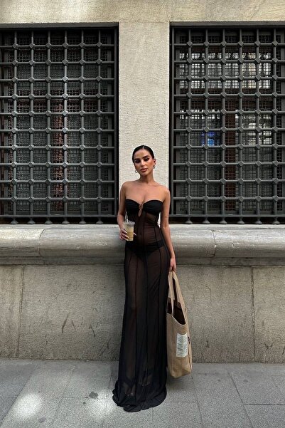 Love Fab Διαφανές Στράπλες Φόρεμα Παραλίας - Με Λεπτομέρεια Δαχτυλιδιού