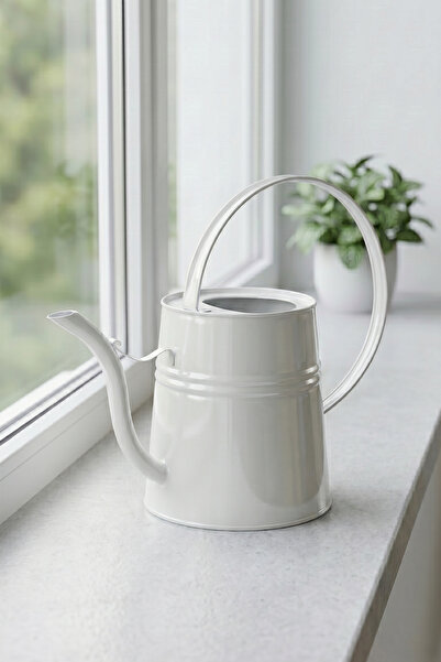Desen Dekorasyon Sophia 2 Litre Metal Çiçek Saksı Sulama Kabı Beyaz - Modern ...