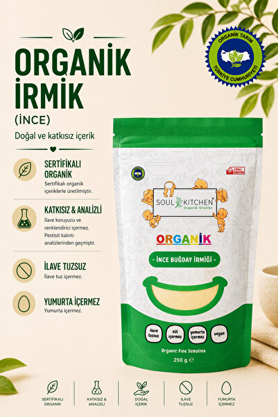 Soul Kitchen Organik Ürünler Organik Sertifikalı İnce İrmik Kilitli Ambalaj 2...