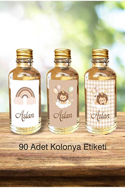 fırsatlar diyarı Aslan Tema Kolonya Etiketi - Parlak Kuşe Kesimli / 3x4,5 Cm ...