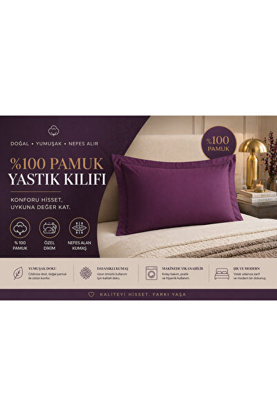 aslanoyma 100% Cotton 2-Piece Pillowcase Set - Anti-Sweat Soft Texture - Cust...