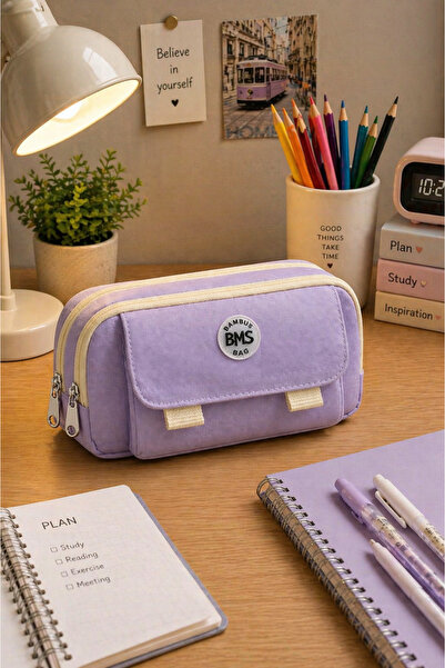 Bambus Υφασμάτινη θήκη για στυλό/μολύβια μεγάλης χωρητικότητας με 3 θήκες και...