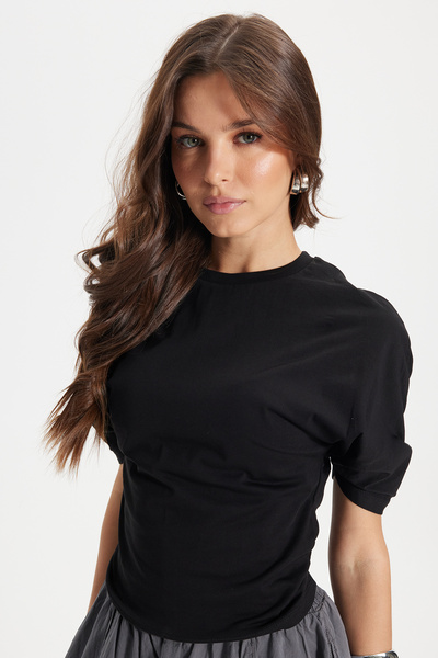 Tudors Γυναικεία μπλούζα oversize με φαρδιά γραμμή, 100% βαμβακερή, με λαιμόκ...