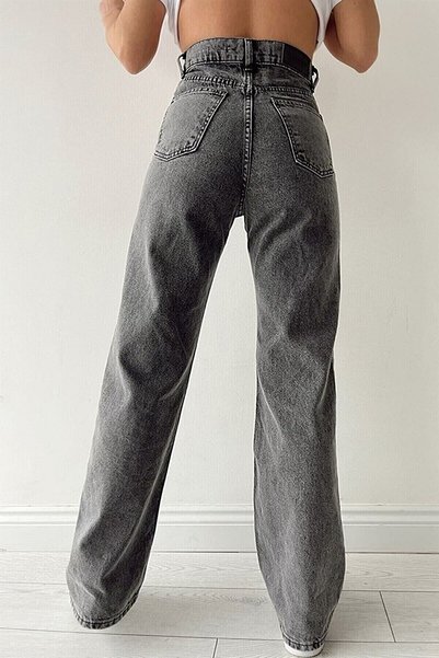 mooishan Smoked Lycra Wide Leg Jeans Loose Wide Leg Jeans
