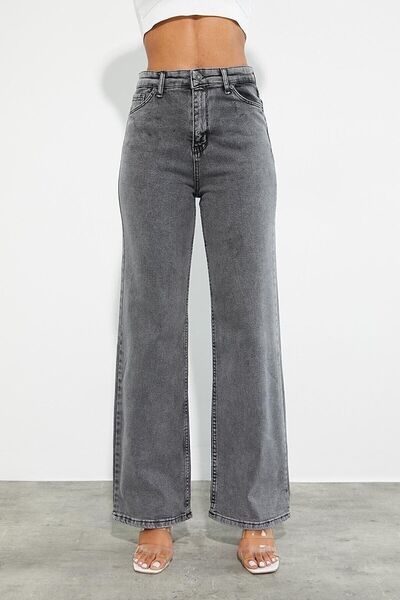 mooishan Jeans Jordan Füme Likralı Bol Paça Jean Salaş Wide Leg Kot Pantolon