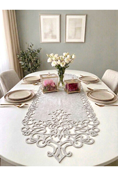 Ergüven Home Taş Rengi Süet Kumaş Runner 40x140 Cm Masa Boyu - Modern Tasarım